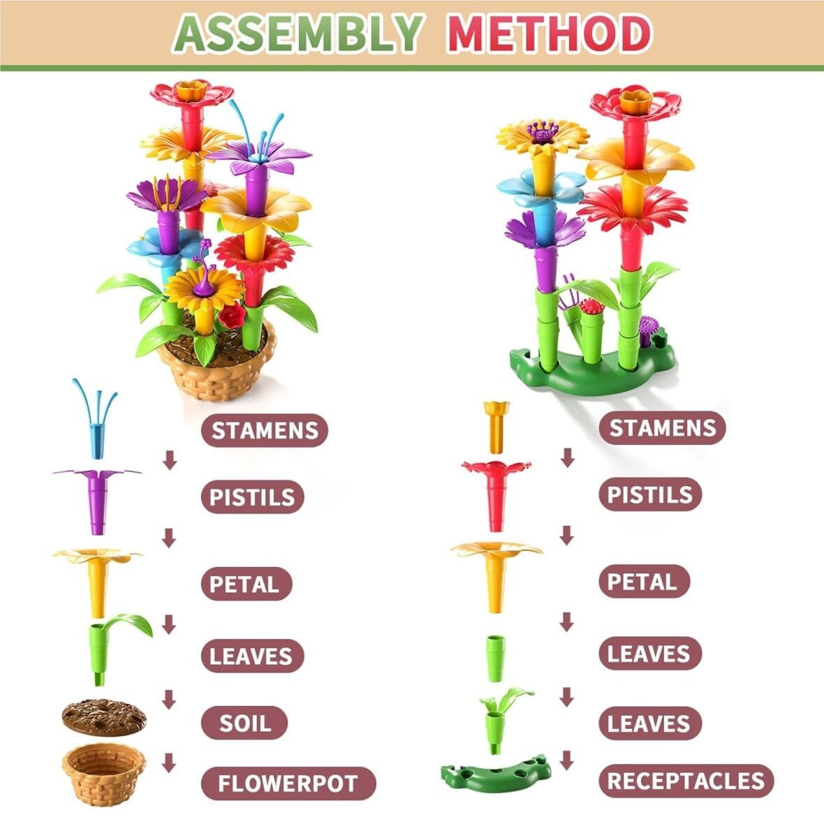 Flower Garden Building Toy Set for Kids