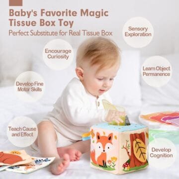 Hahaland Baby Tissue Box Sensory Toy