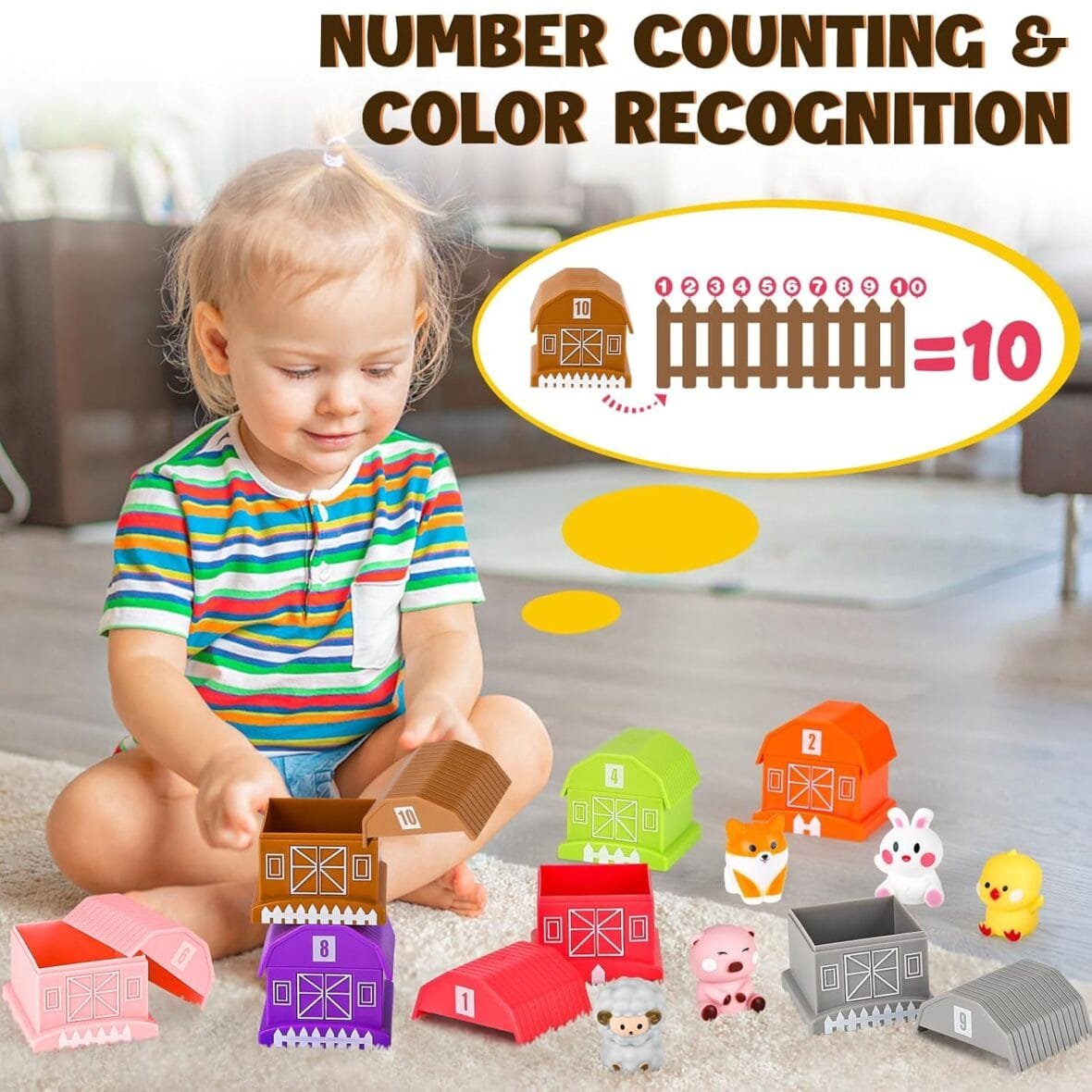 Joyreal Farm Animals Montessori Stacking Toys