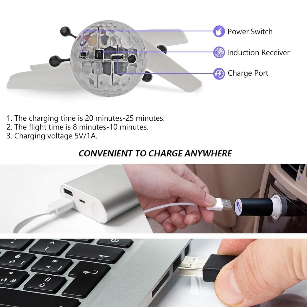 LED Flying Ball Helicopter Drone Toy