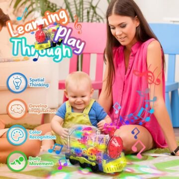 Light-Up Train Toy with Music & Gear