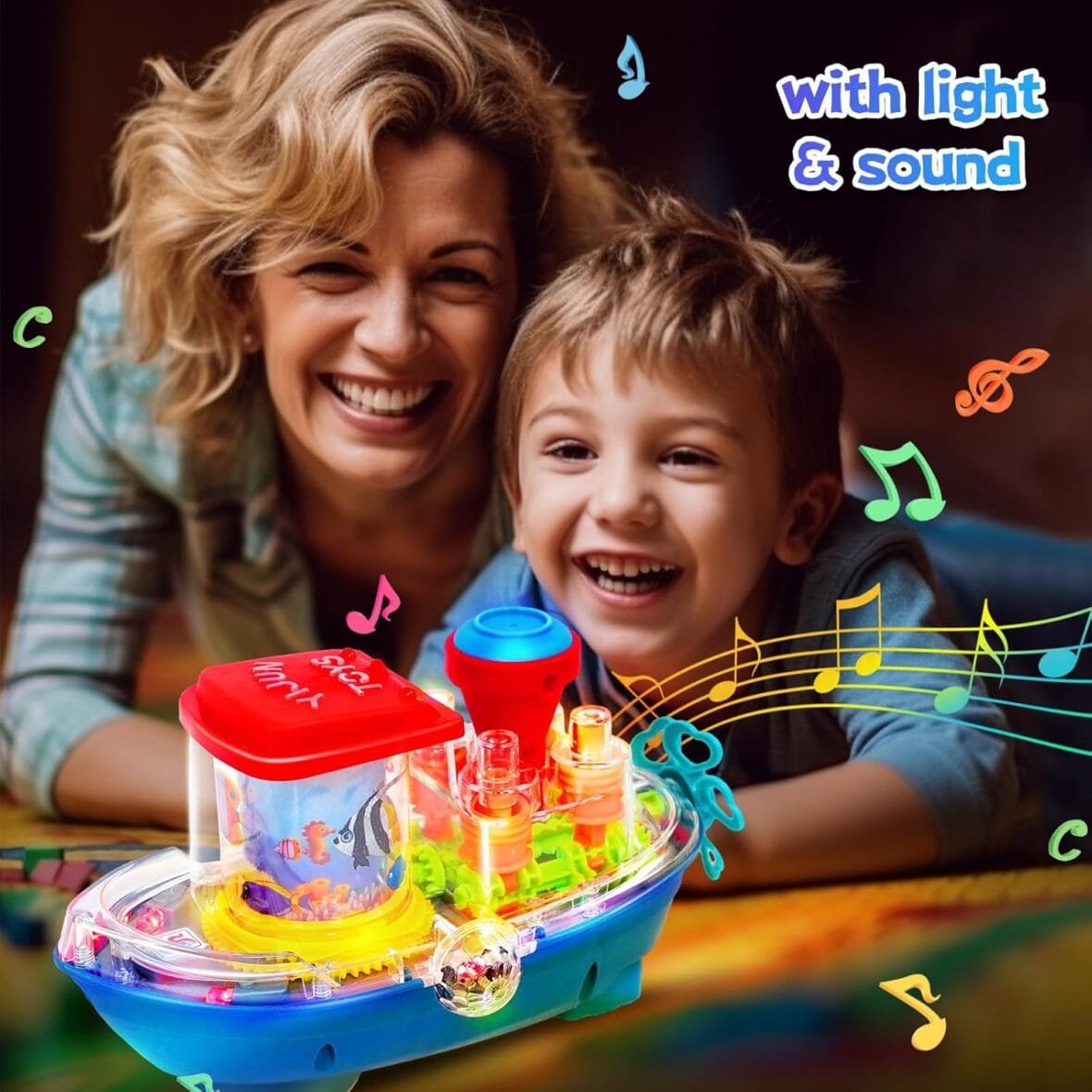 Light-Up Transparent Ship Toy for Toddlers