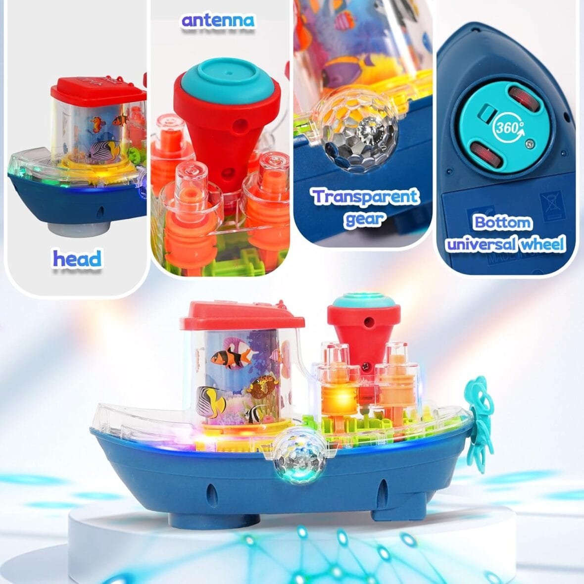 Light-Up Transparent Ship Toy for Toddlers