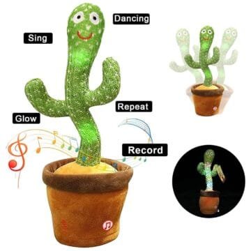seOSTO Interactive Singing Dancing Cactus Toy