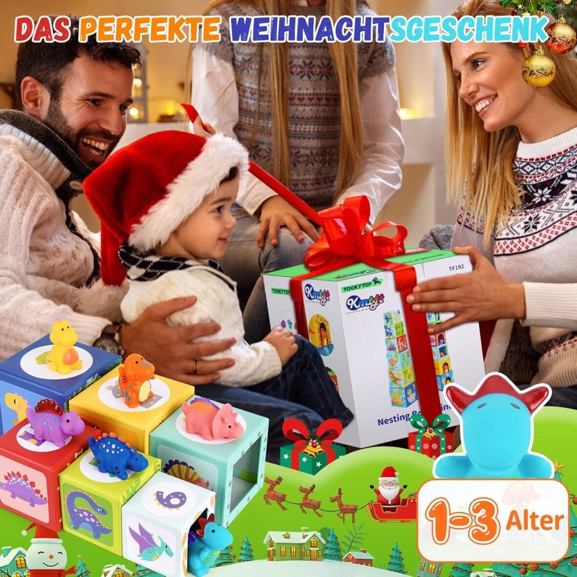 Toddler Dinosaur Sorting and Stacking Blocks