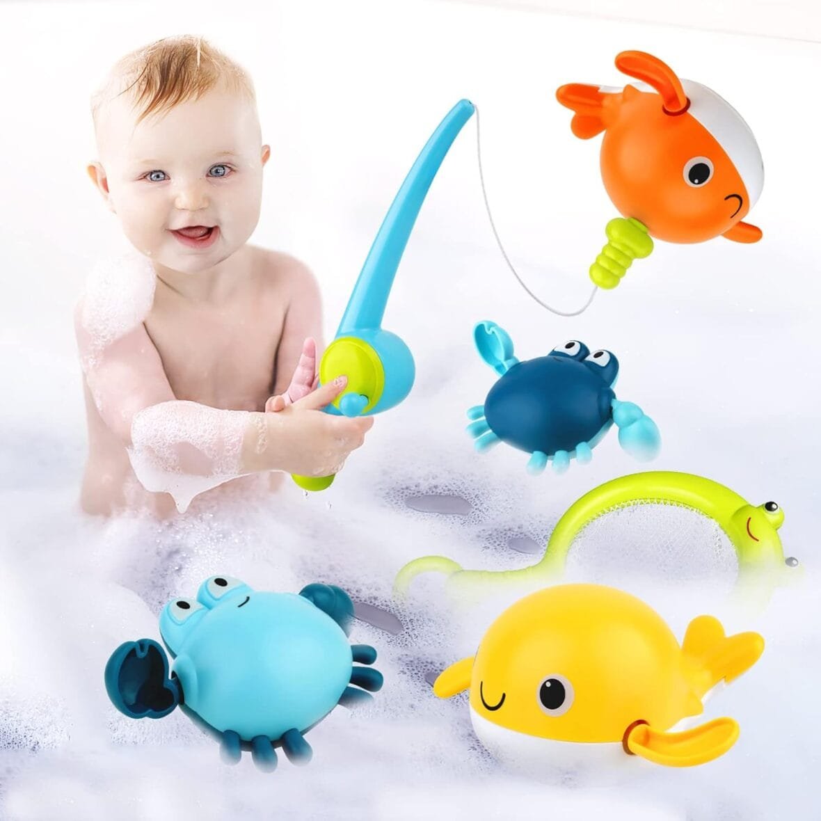 Wind Up Magnetic Fishing Bath Toys