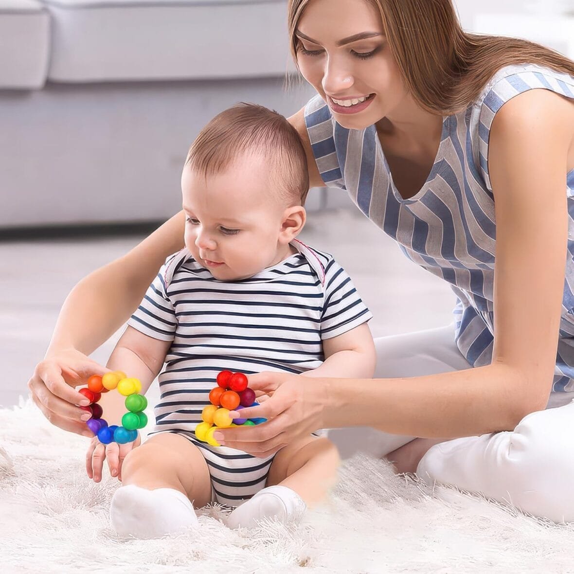 20-Pack Rainbow Fidget Balls for Kids