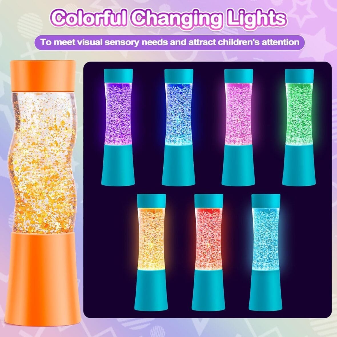 3 Pack Light-Up Sensory Tubes for Autism