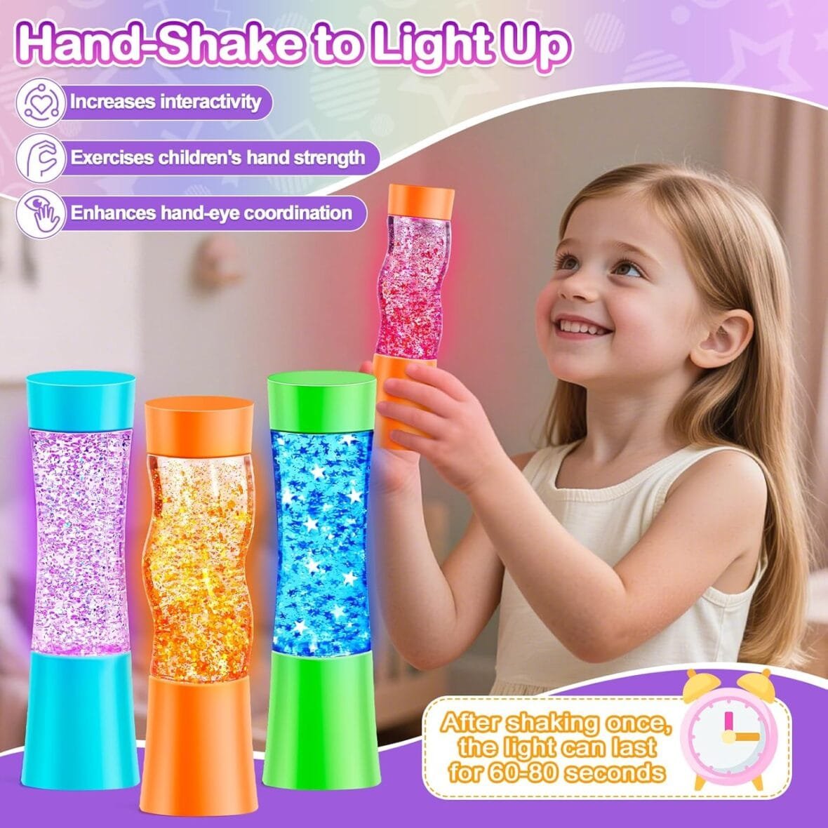 3 Pack Light-Up Sensory Tubes for Autism
