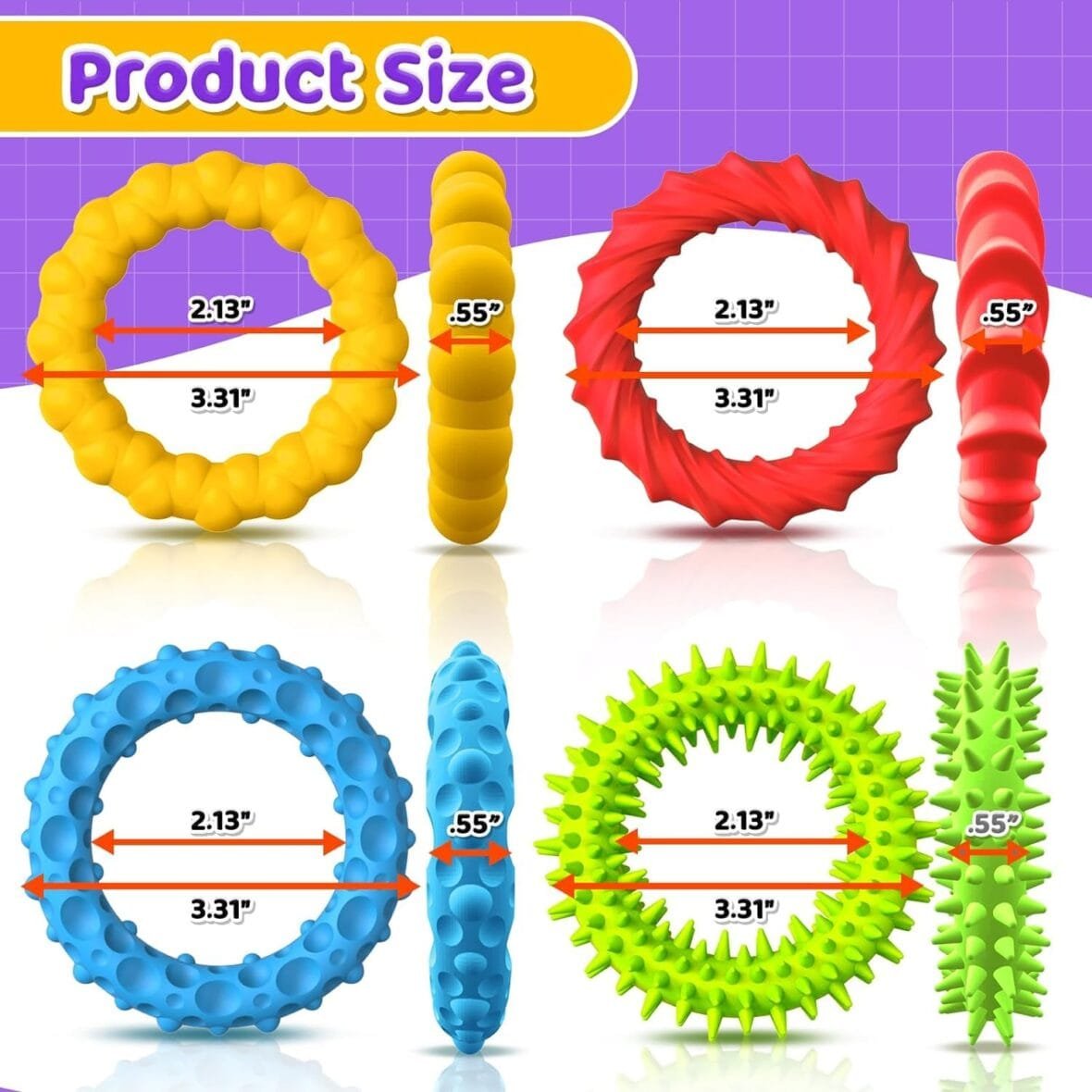 4 Pack Sensory Fidget Bracelets for All