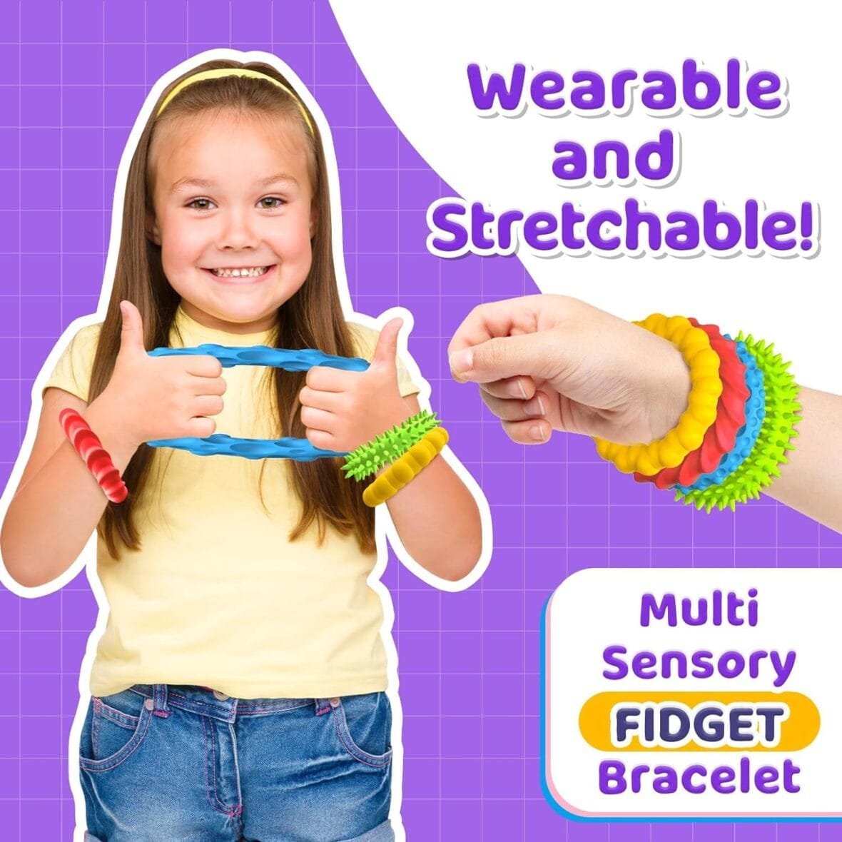 4 Pack Sensory Fidget Bracelets for All