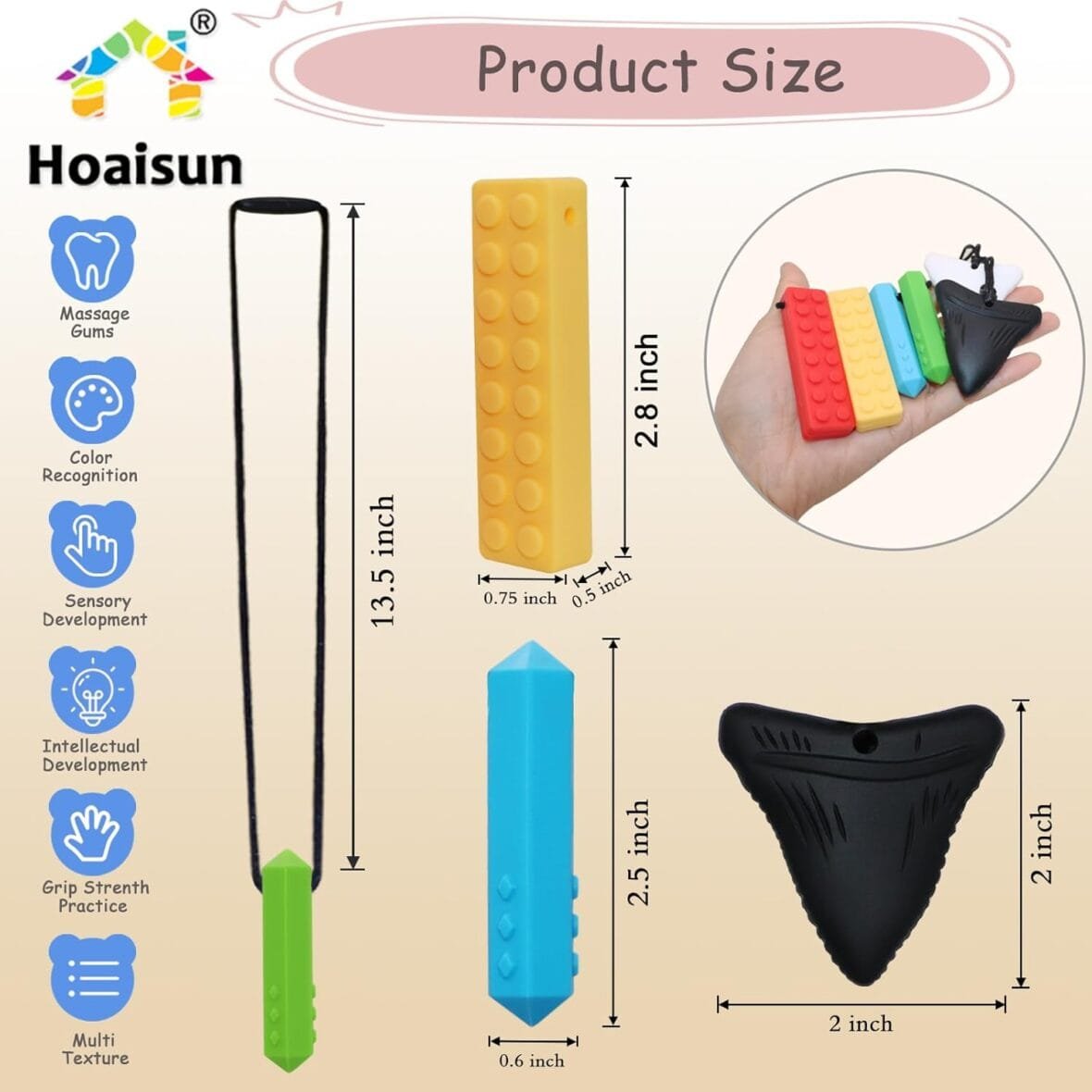 6-Pack Sensory Chew Toys for Kids