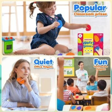 6 Pack Sensory Worry Stones for Kids