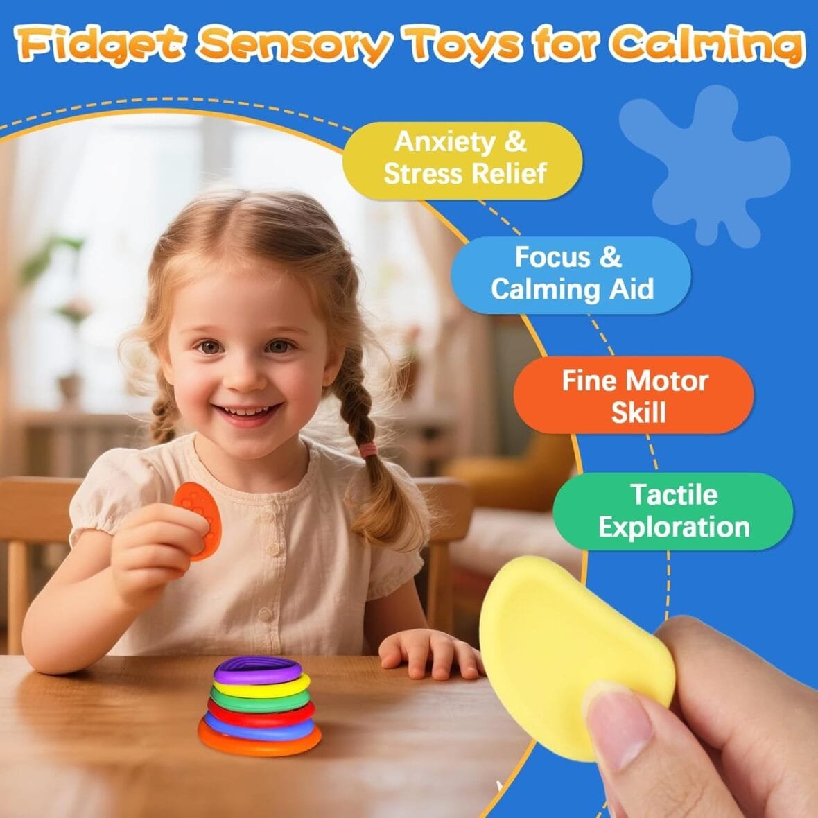 6 Pcs Sensory Stones for Stress Relief