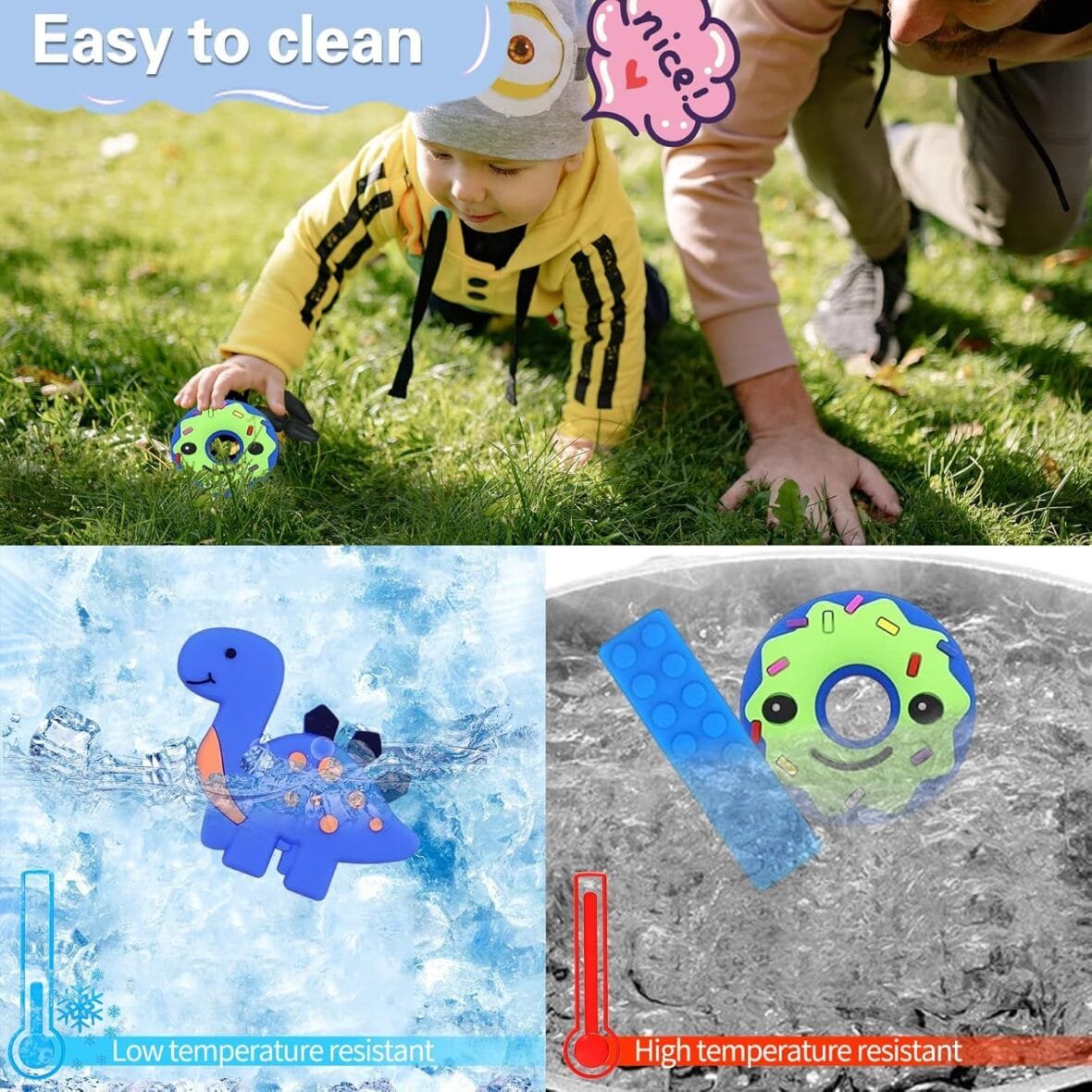 6 PCS Silicone Chew Necklaces for Kids