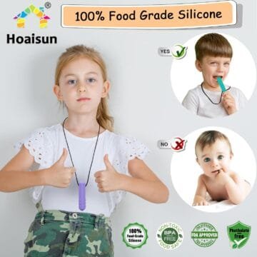 8-Pack Diamond Shape Chew Necklaces for Autism