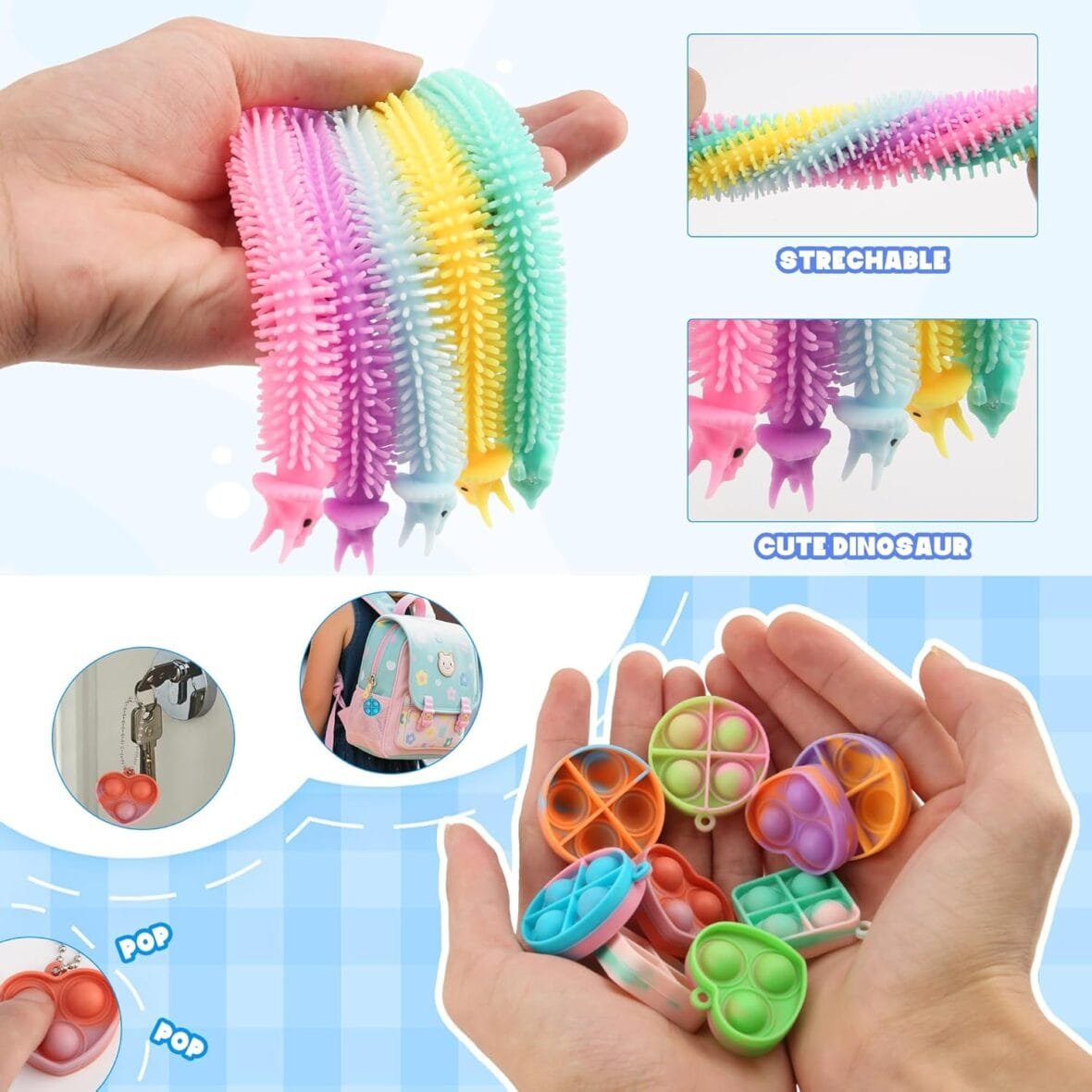 80Pcs Fidget Toys Pack for Stress Relief
