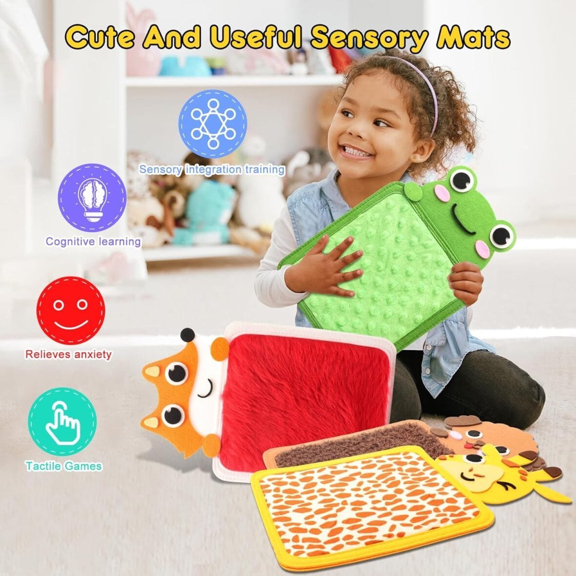 8PCS Sensory Animal Play Mats for Kids