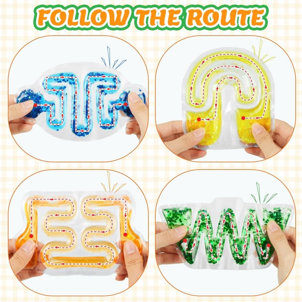 Ainiv Sensory Fidget Maze Toys – 4 Pack