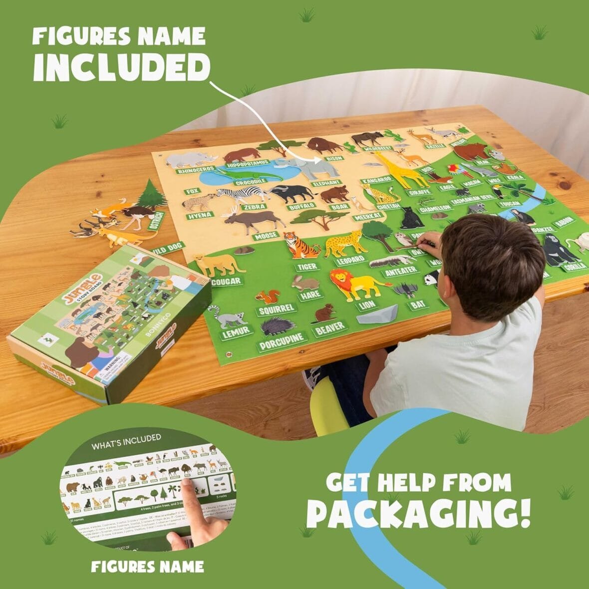 BONNYCO Fuzzy Felt Jungle Animals Board