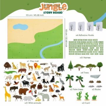 BONNYCO Fuzzy Felt Jungle Animals Board