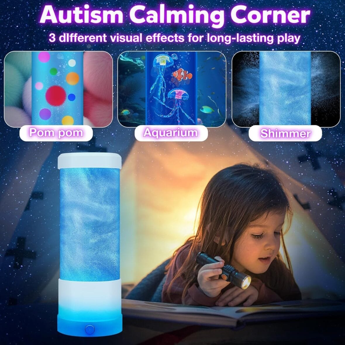 Colorful Sensory Jellyfish Night Light