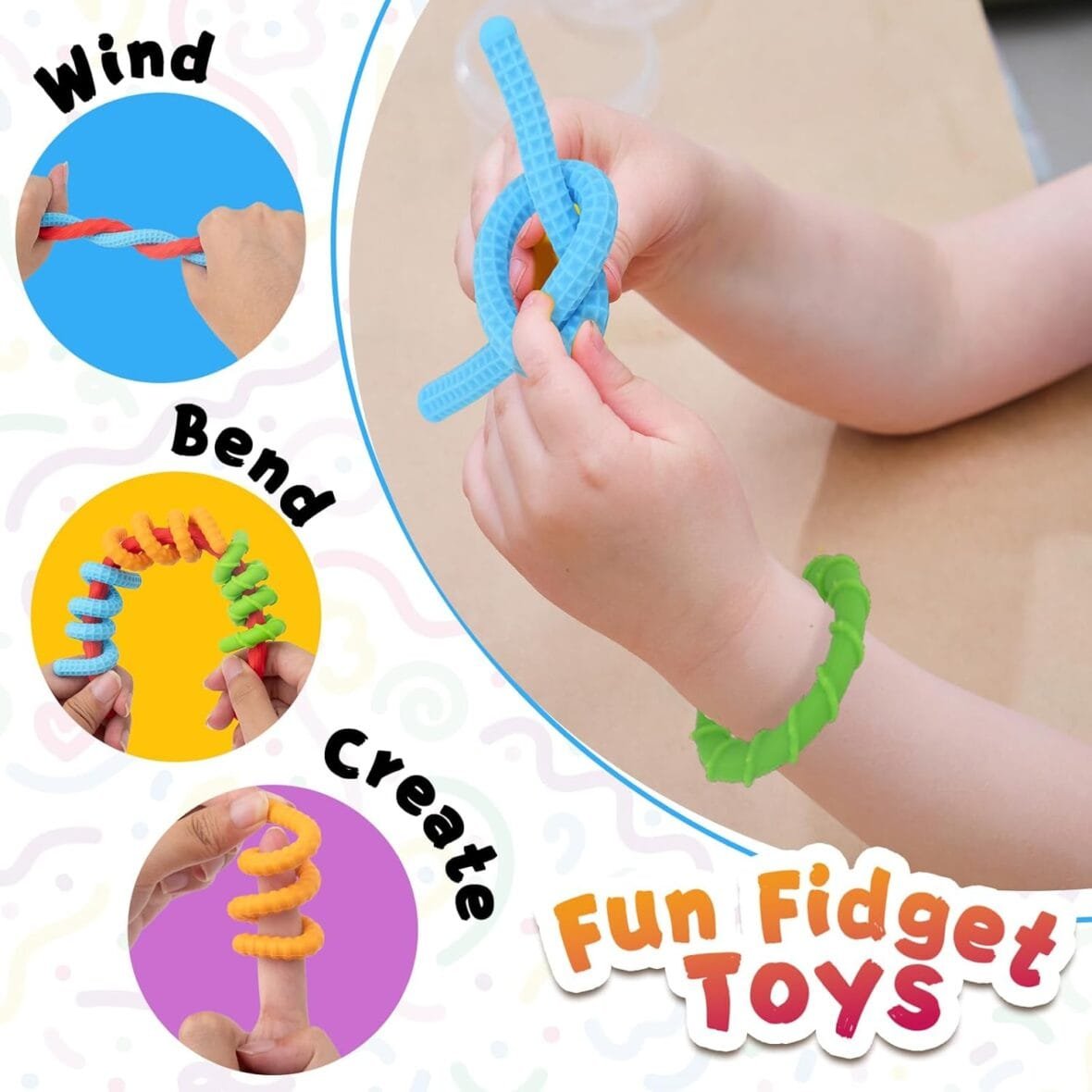 ddLUCK Silicone Fidget Sensory Sticks Set