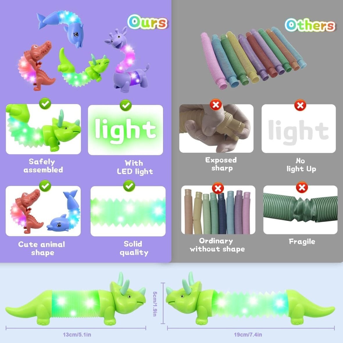 DELEE Pop Tubes Animal Toy Set