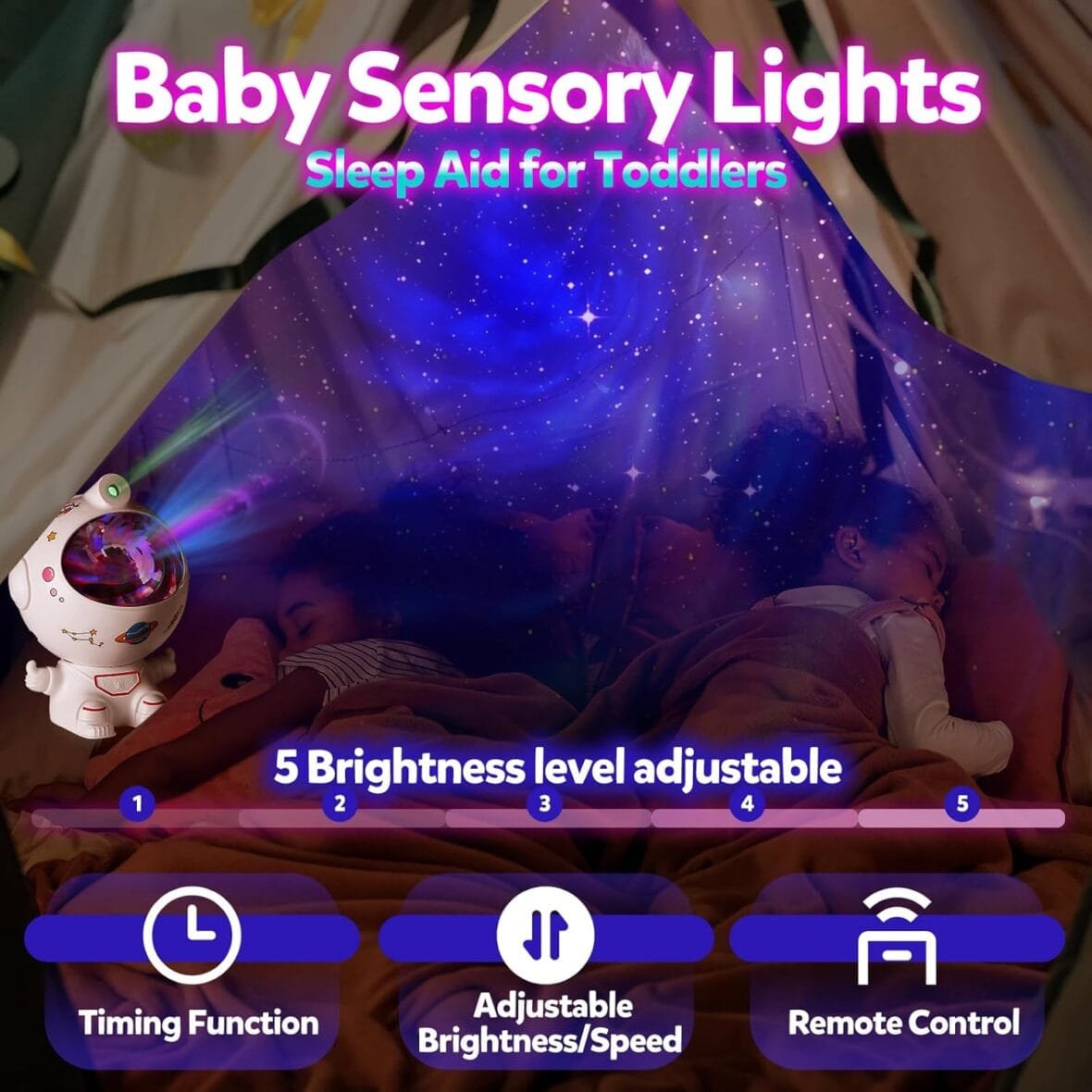 Kids Astronaut Galaxy Night Light Projector