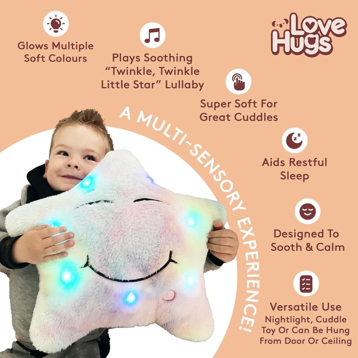 Musical Star Teddy Sensory Light Toy