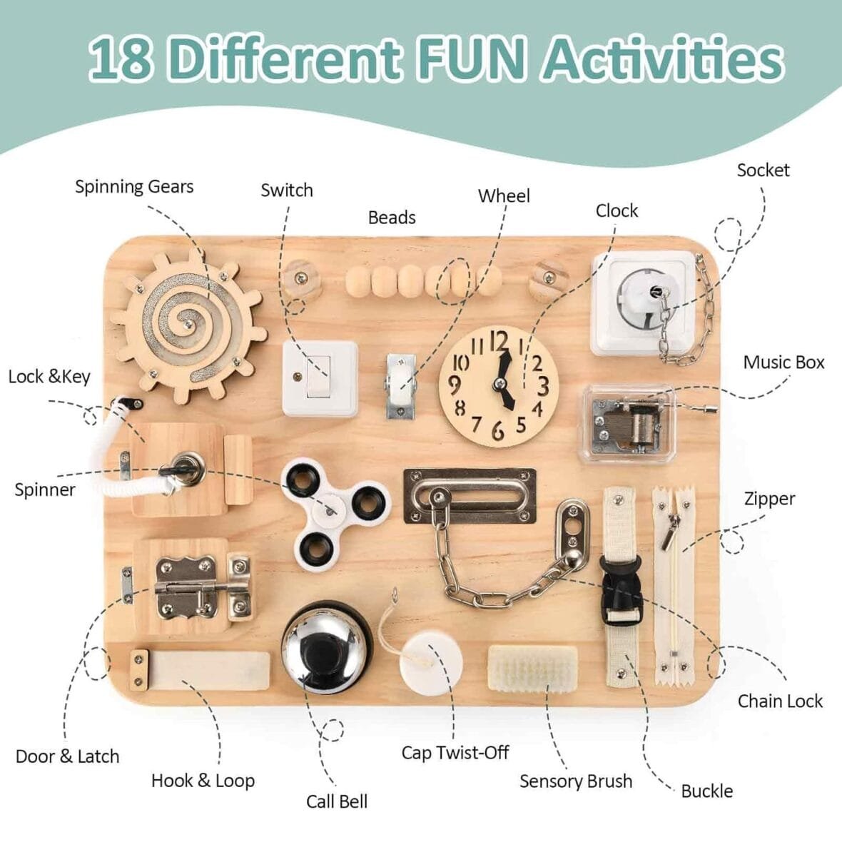 Potatomato Large Montessori Busy Board for Toddlers