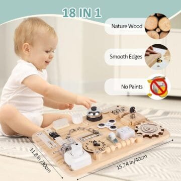 Potatomato Large Montessori Busy Board for Toddlers