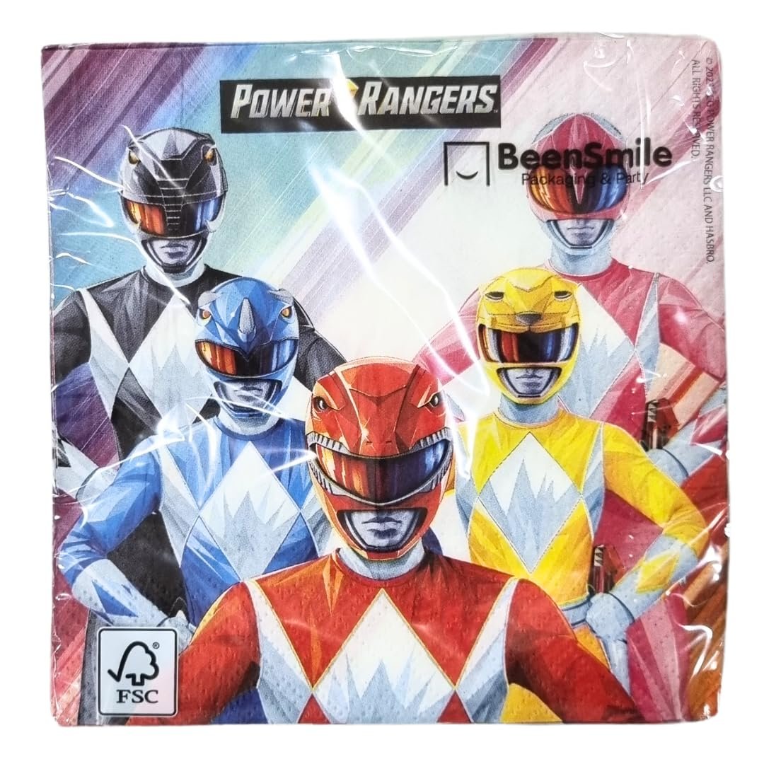 Power Rangers 33 CM Paper Napkins, 20 Pack