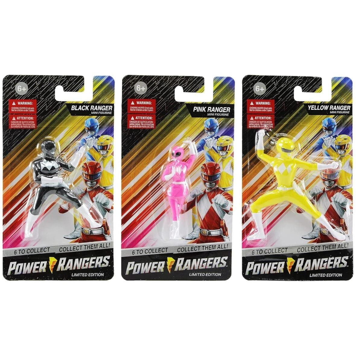 Power Rangers Mini Figures Set of 3