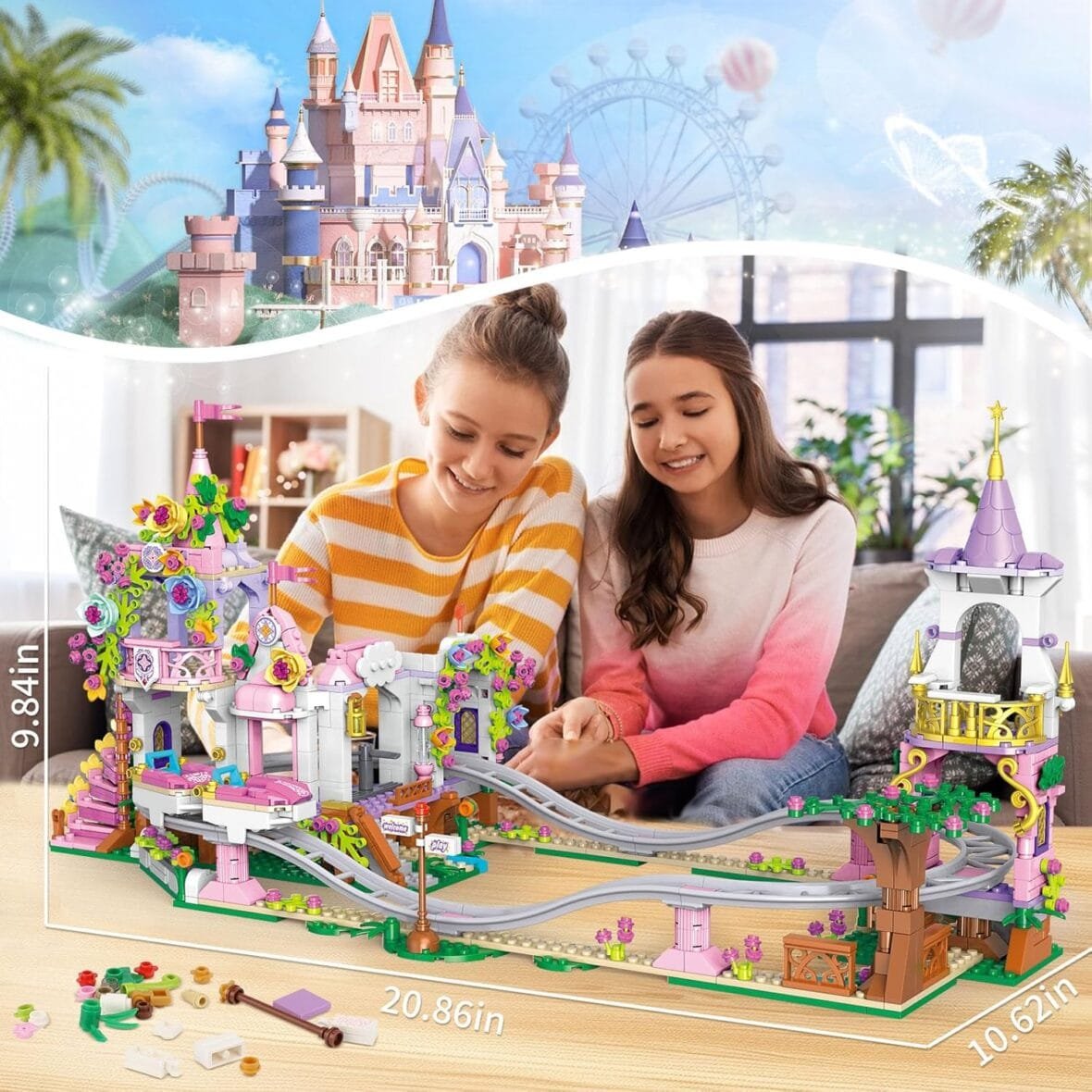 Princess Castle Roller Coaster Building Set