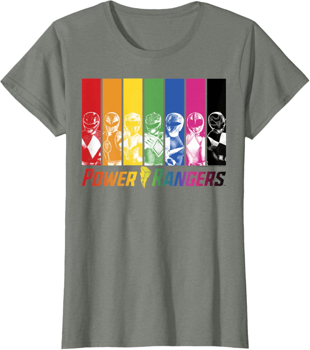 Retro Power Rangers Rainbow T-Shirt