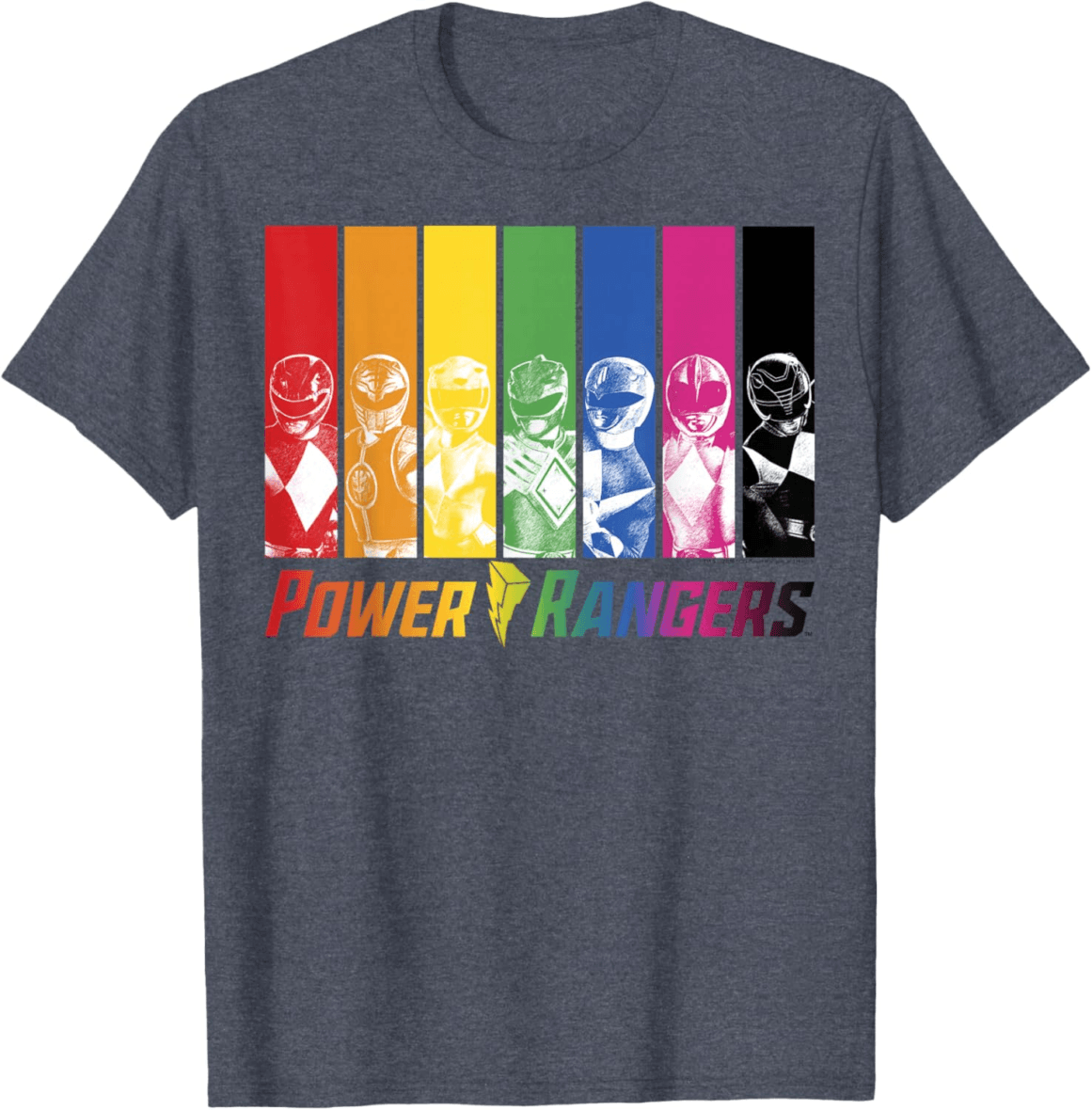 Retro Power Rangers Rainbow T-Shirt