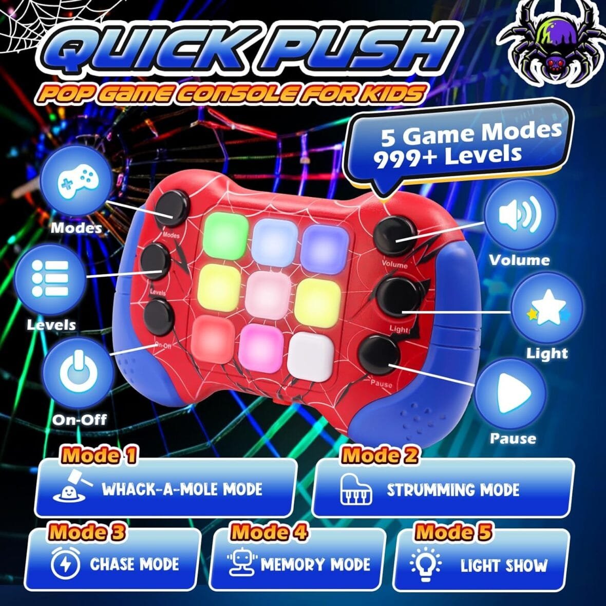 Spider Push Pop Sensory Fidget Toys