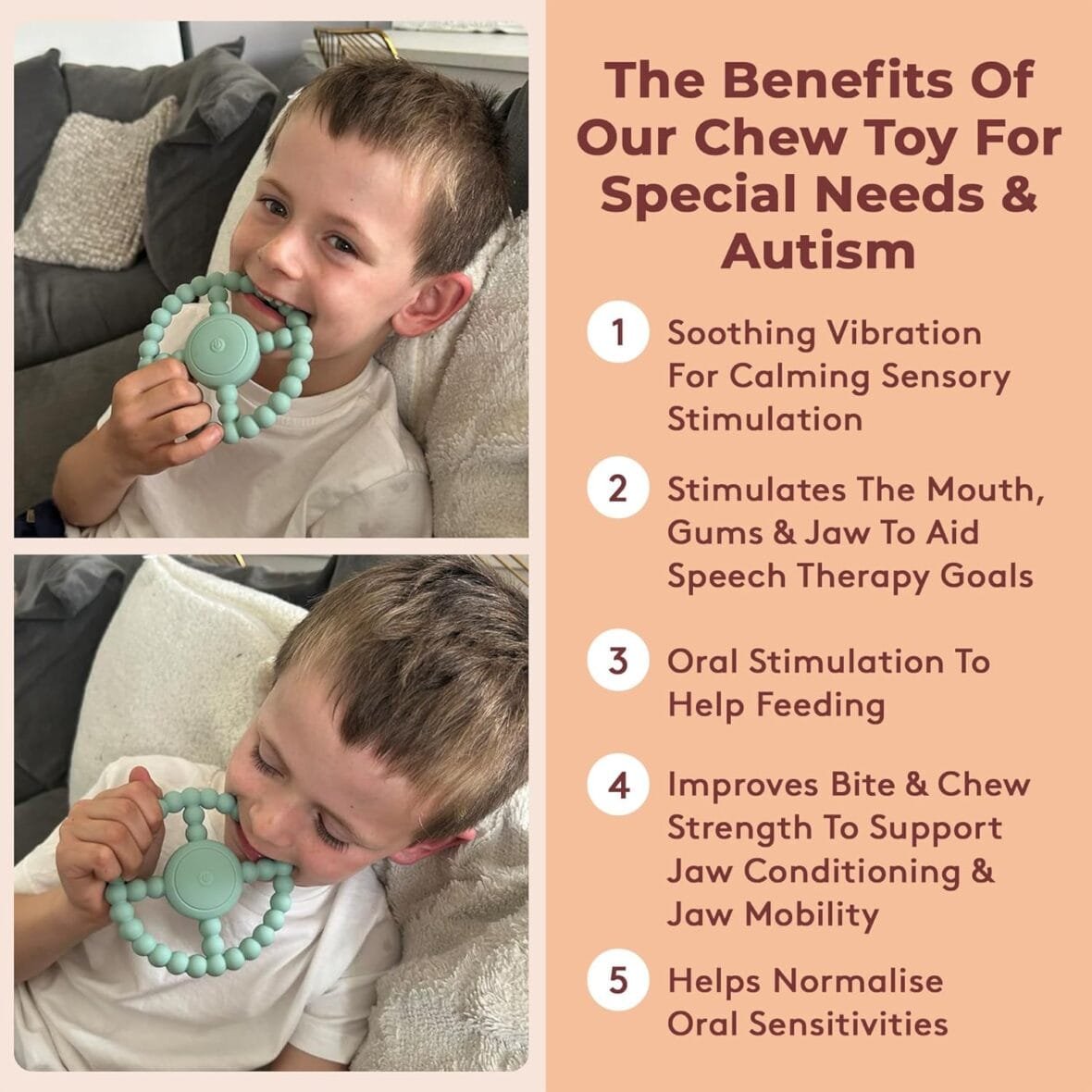 Vibrating Chew Toy for Autism & Teething