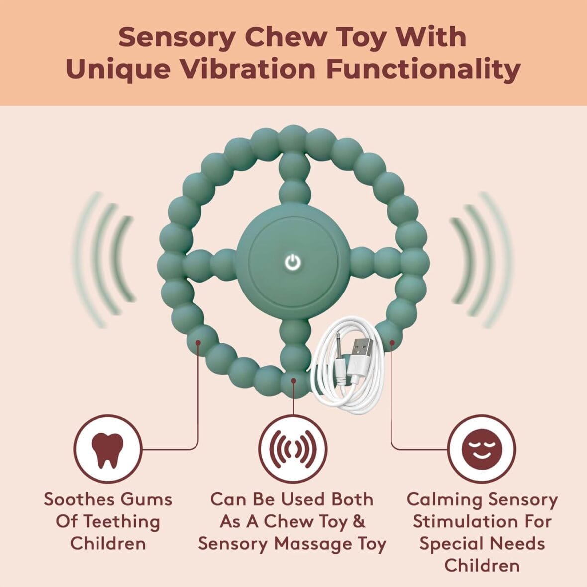 Vibrating Chew Toy for Autism & Teething