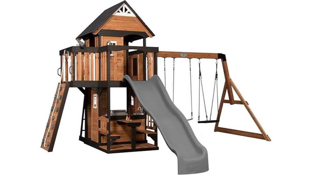 cedar wood swing set