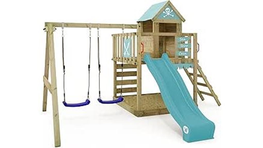 climbing tower with slide