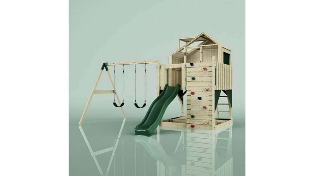kids climbing tower playhouse
