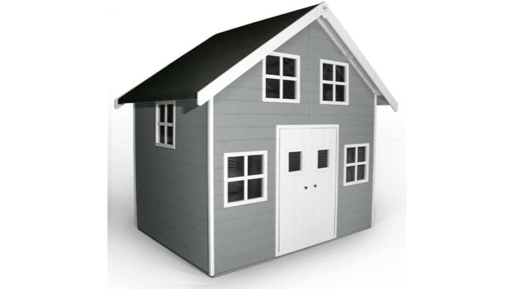 pebble grey wooden playhouse
