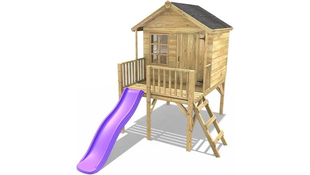 wooden garden playhouse slide