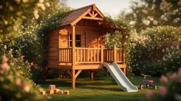 wooden garden playhouses for kids
