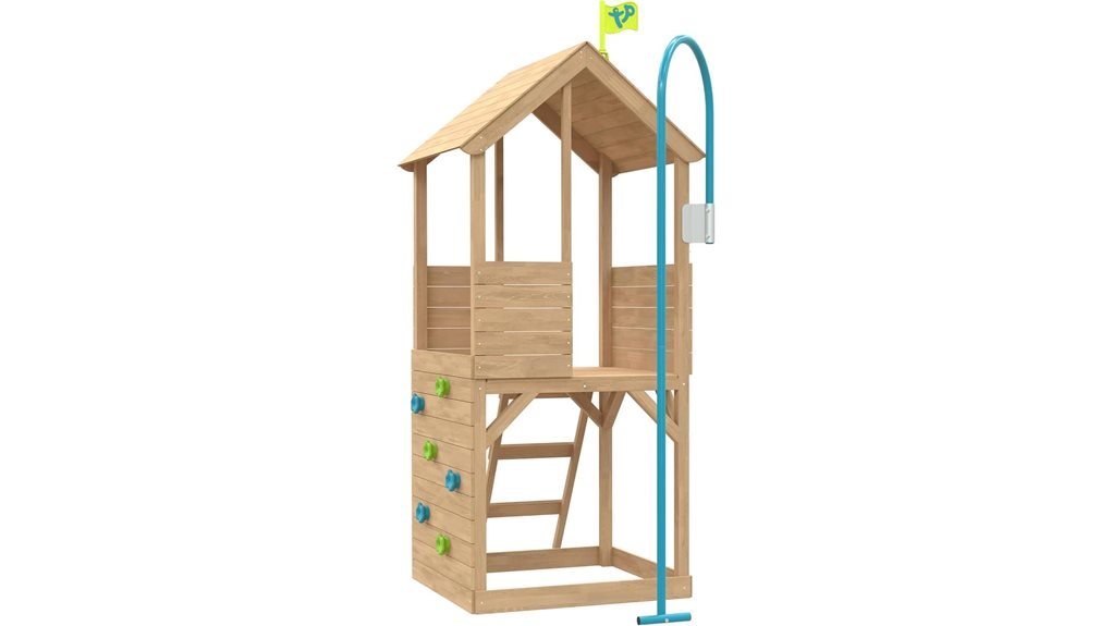 wooden play tower structure