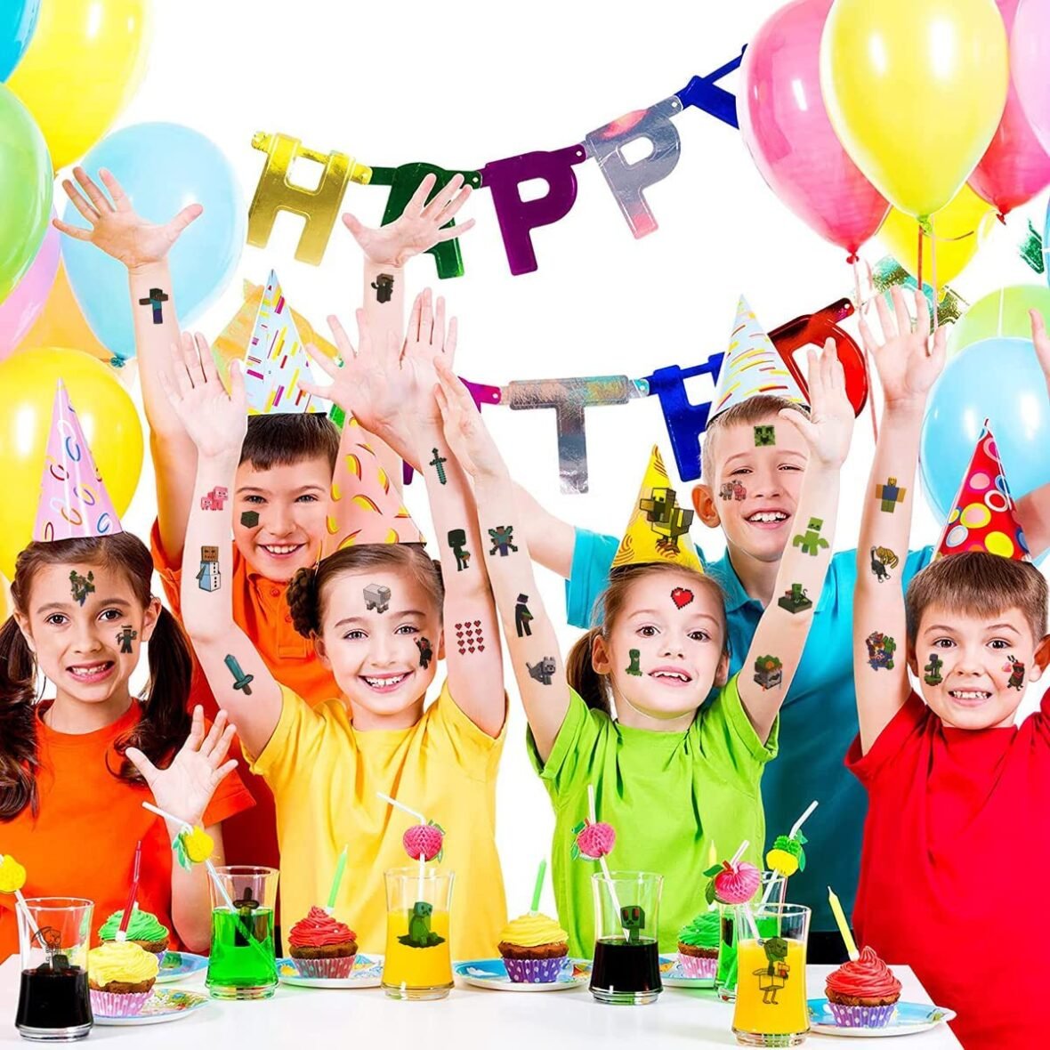 4 Sheets Video Game Temporary Tattoos