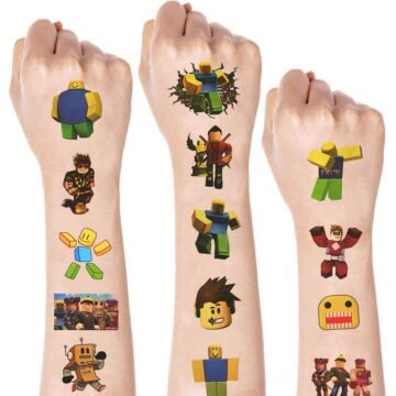 4 Sheets Video Game Temporary Tattoos