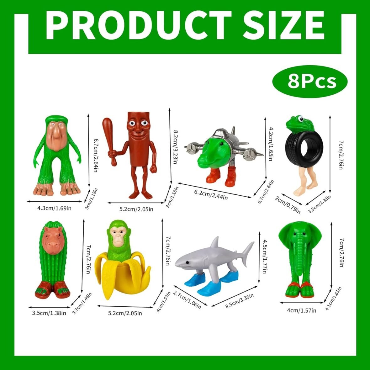 8PCS Italian Brainrot Action Figures Set